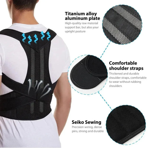 Adjustable Posture Correction Back Brace – Breathable Lumbar Support (Men/Women)