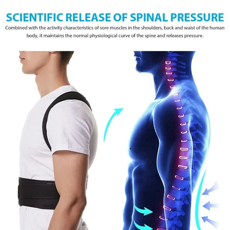 Adjustable Posture Correction Back Brace – Breathable Lumbar Support (Men/Women)