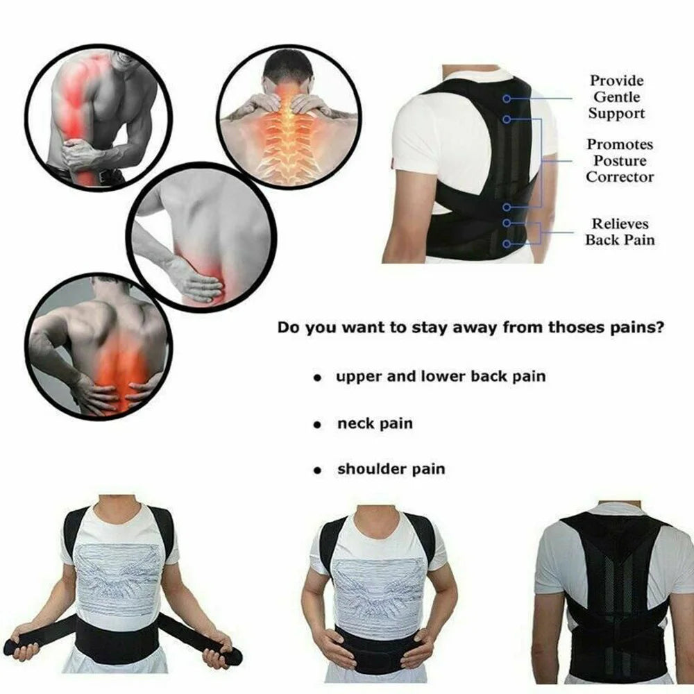 Adjustable Posture Correction Back Brace – Breathable Lumbar Support (Men/Women)