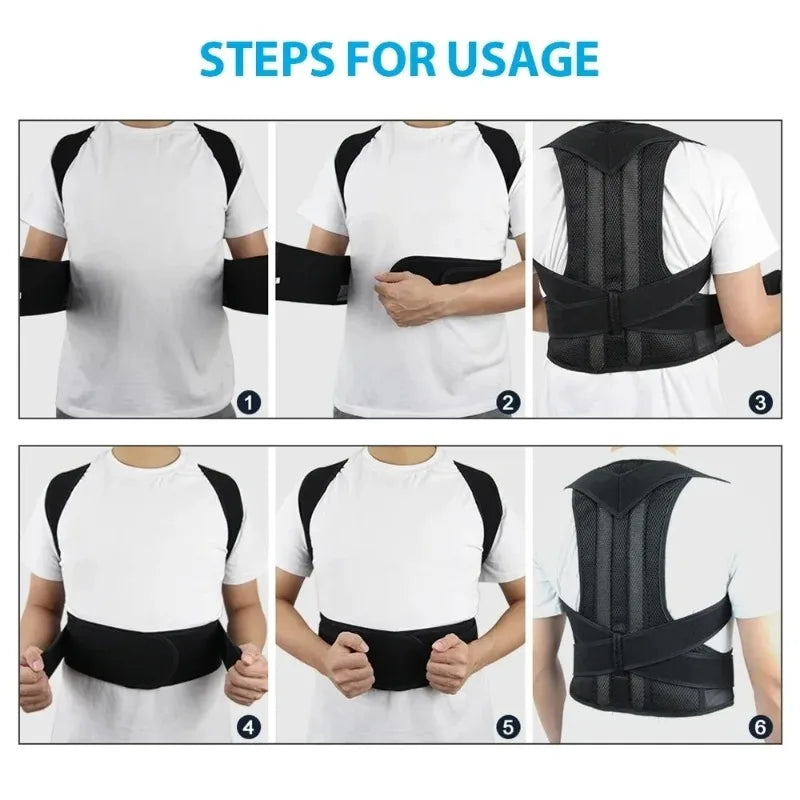 Adjustable Posture Correction Back Brace – Breathable Lumbar Support (Men/Women)